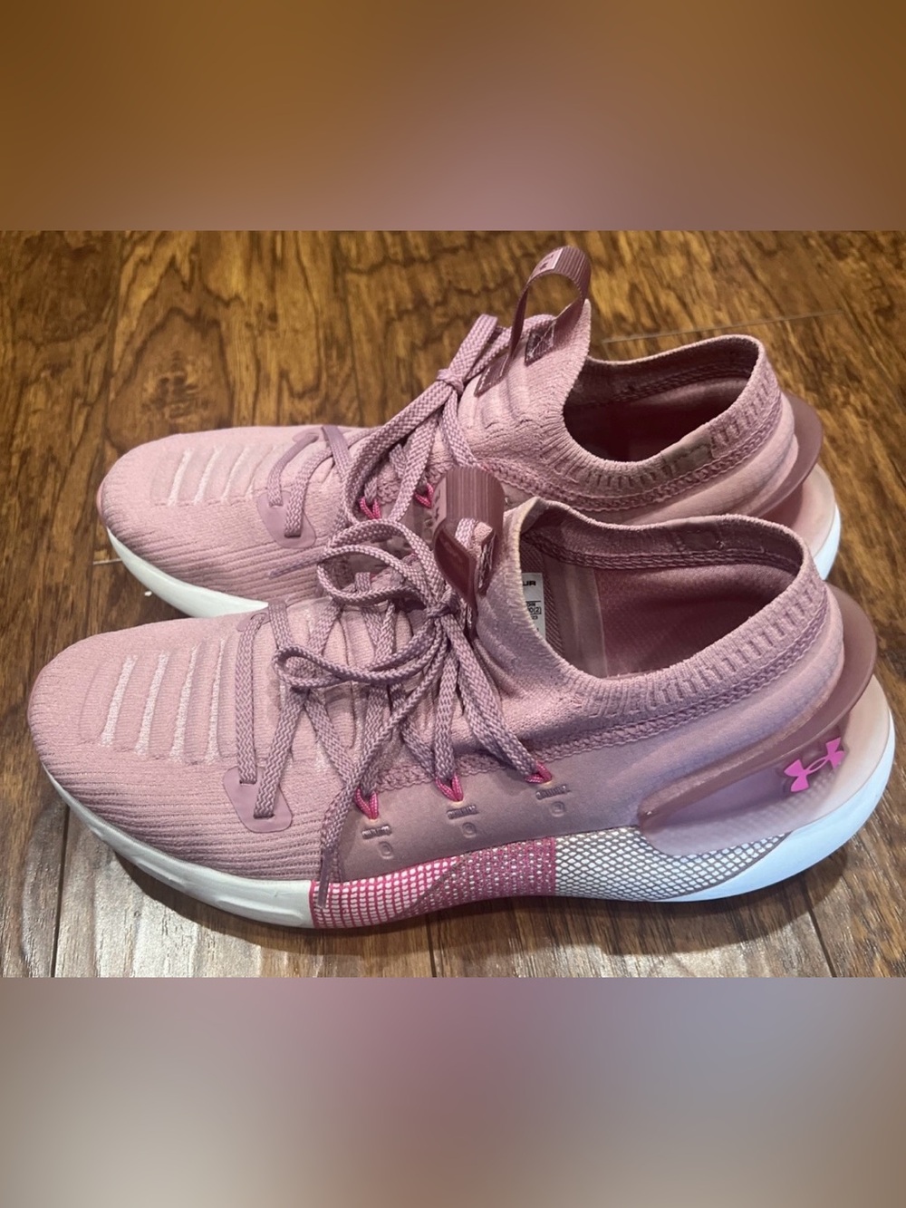 Under Armour Women's SZ 9 Charged Phantom Hovr Dusty Pink Knit Running Trainers